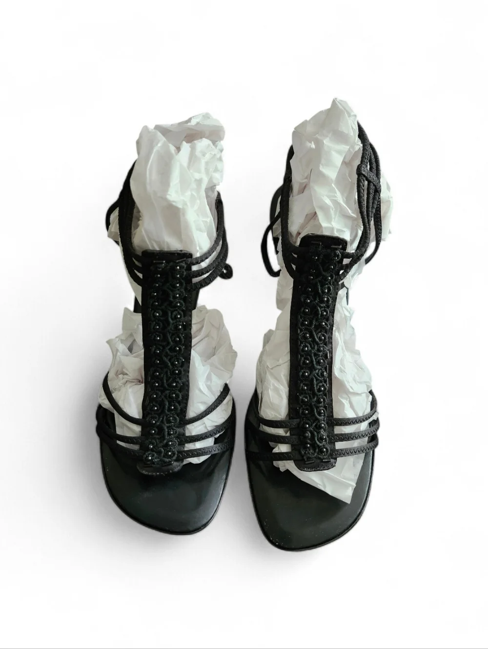 Nine West Black T-Strap Sandals Size 8 - Picture 2 of 8